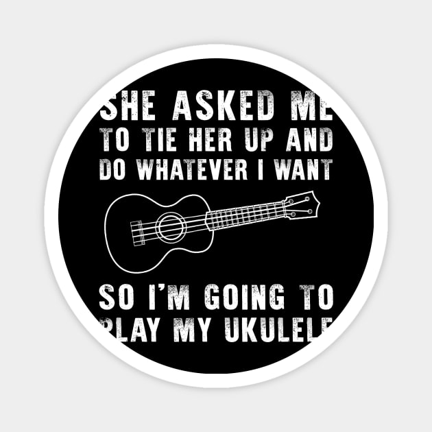 Ukulele Strings of Laughter: Strumming Your Playful Melodies! Magnet by MKGift